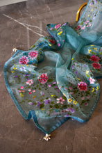 Load image into Gallery viewer, Wildflower Teal Saree
