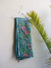 Load image into Gallery viewer, Wildflower Teal Saree
